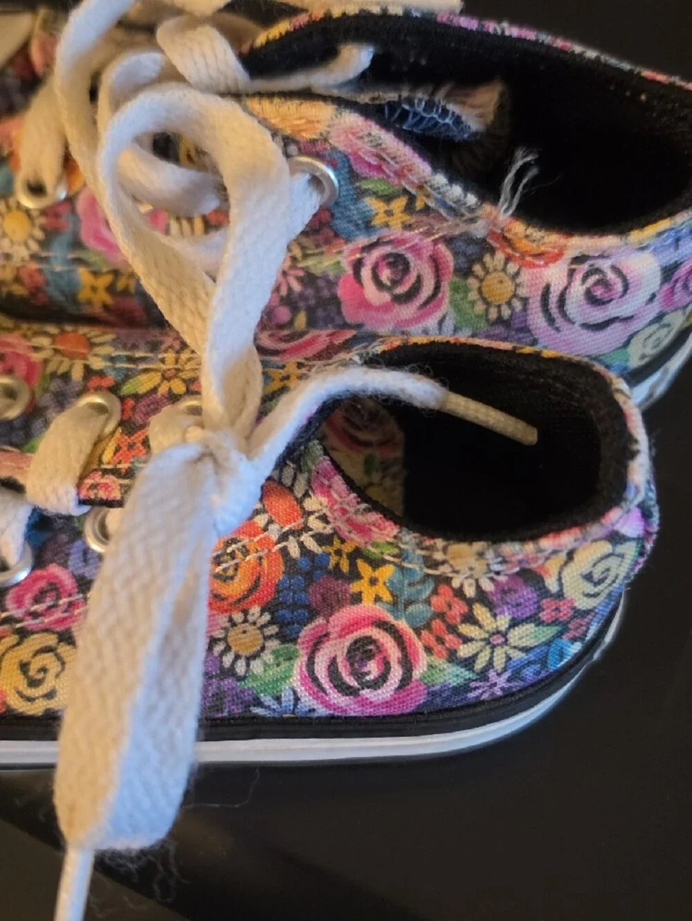 Kids Floral Canvas Converse Lace-Up Sneakers in Multicolor